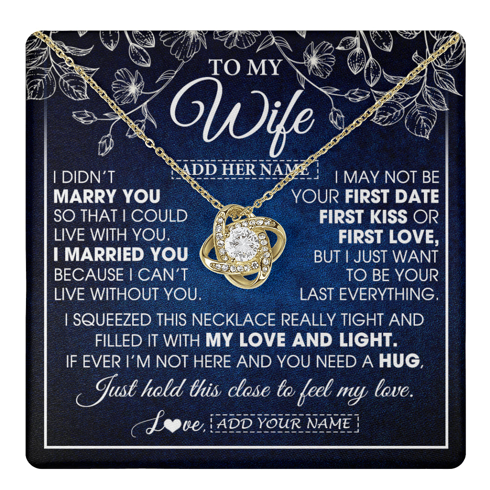 Personalized To My Beautiful Wife Gifts From Husband Necklace Jewelry For Her Wife Wedding Anniversary Birthday Christmas Customized Gift Box Message Card