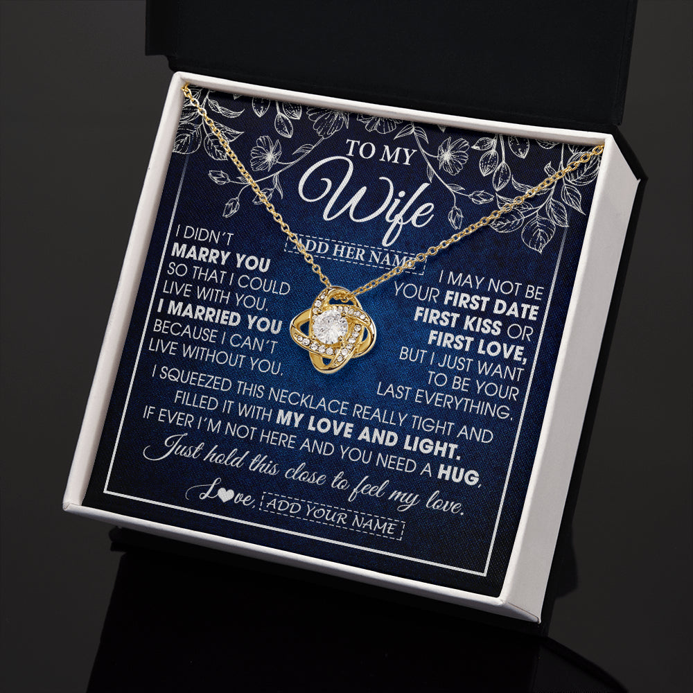 Personalized To My Beautiful Wife Gifts From Husband Necklace Jewelry For Her Wife Wedding Anniversary Birthday Christmas Customized Gift Box Message Card