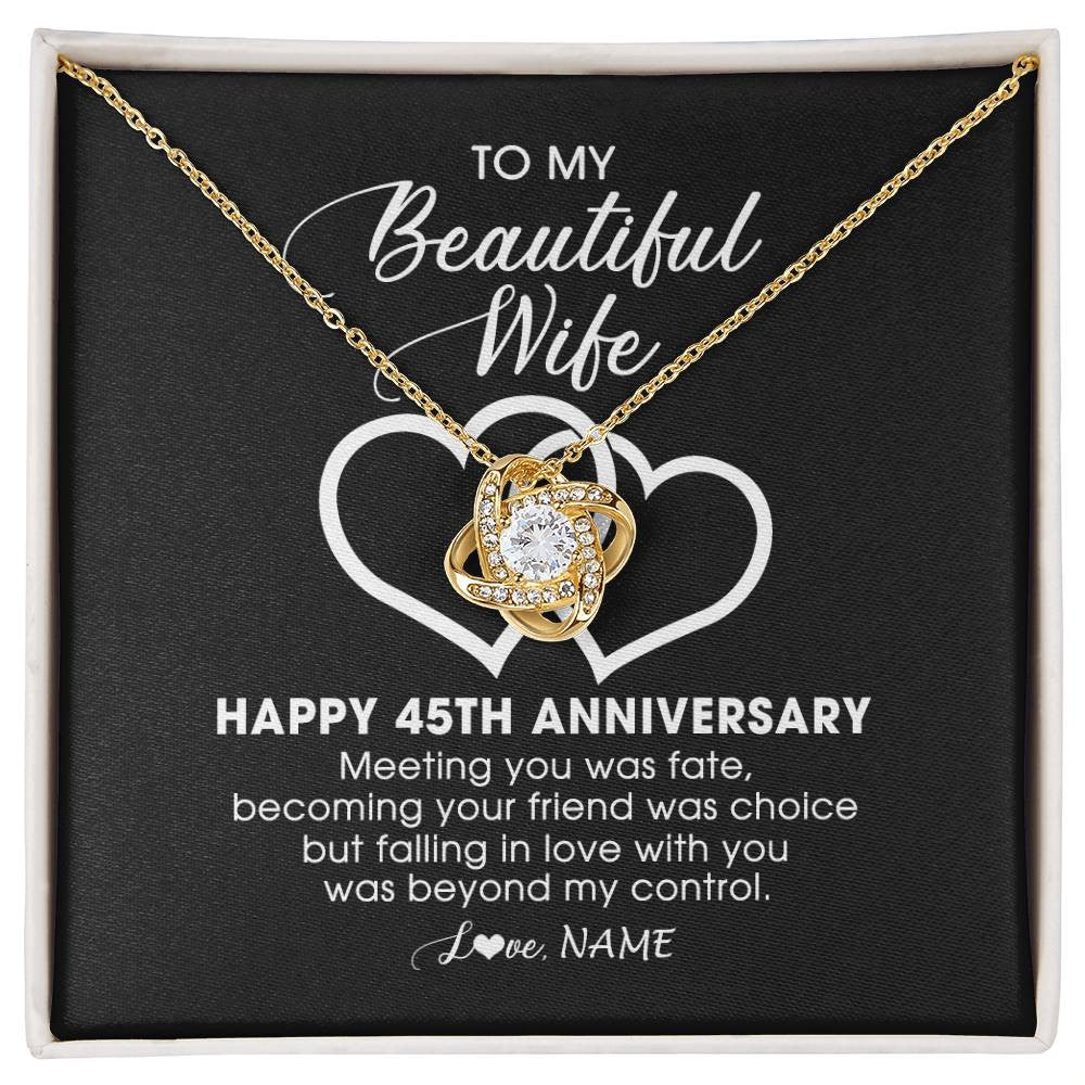 Personalized To My Beautiful Wife Necklace From Husband 45 Years Wedding Anniversary For Her Married 45th Anniversary For Her Customized Gift Box Message