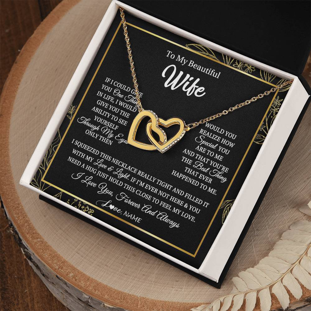 Personalized To My Beautiful Wife Necklace From Husband Feel My Love For Her Wife Birthday Anniversary Wedding Valentines Christmas Customized Message Card