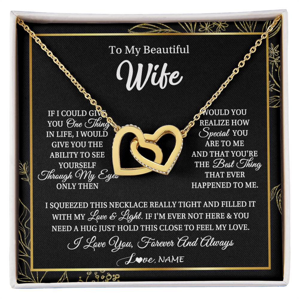 Personalized To My Beautiful Wife Necklace From Husband Feel My Love For Her Wife Birthday Anniversary Wedding Valentines Christmas Customized Message Card