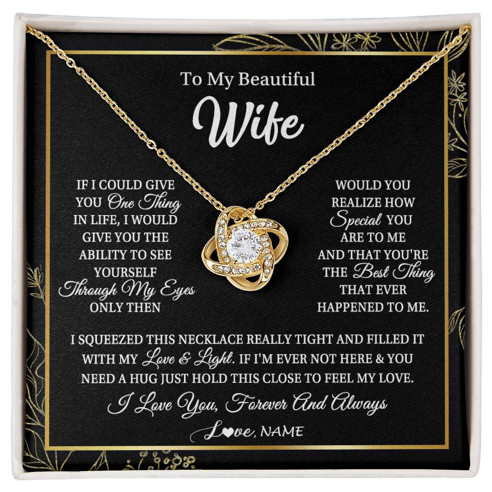 Personalized To My Beautiful Wife Necklace From Husband Feel My Love For Her Wife Birthday Anniversary Wedding Valentines Christmas Customized Message Card