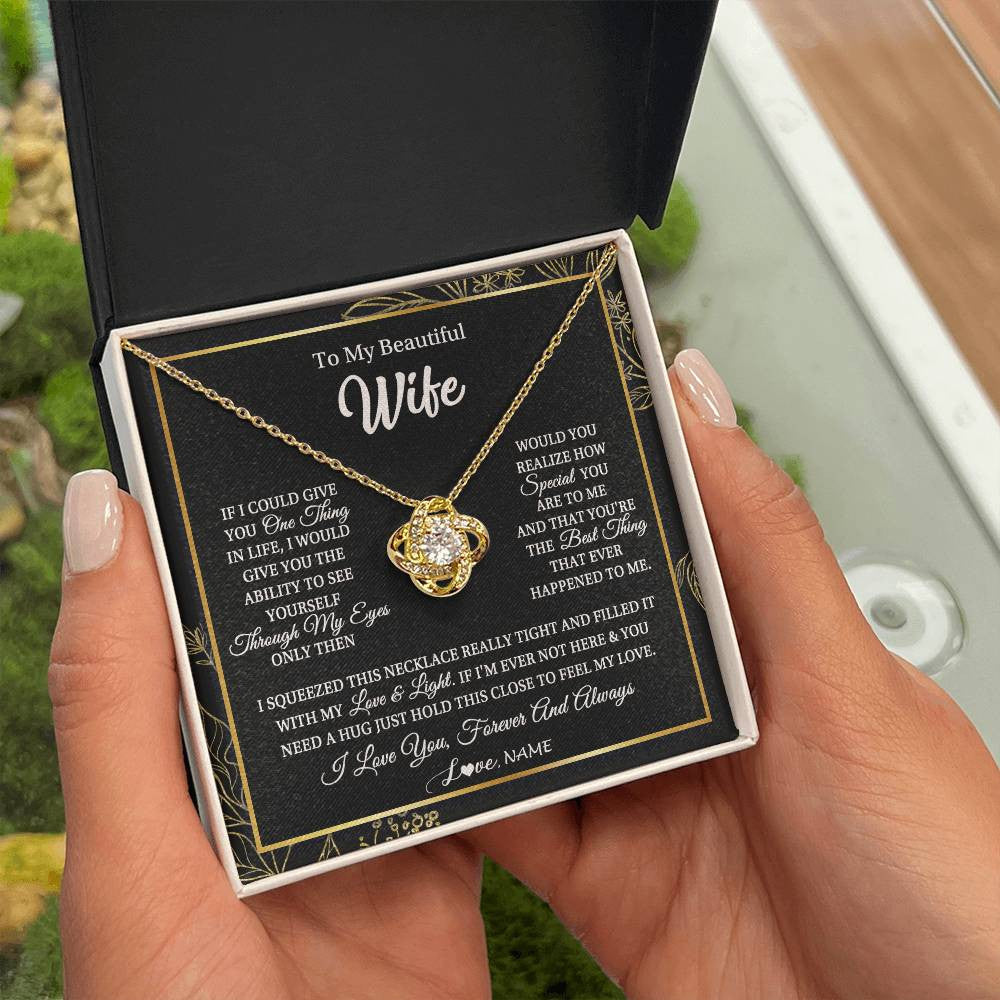 Personalized To My Beautiful Wife Necklace From Husband Feel My Love For Her Wife Birthday Anniversary Wedding Valentines Christmas Customized Message Card