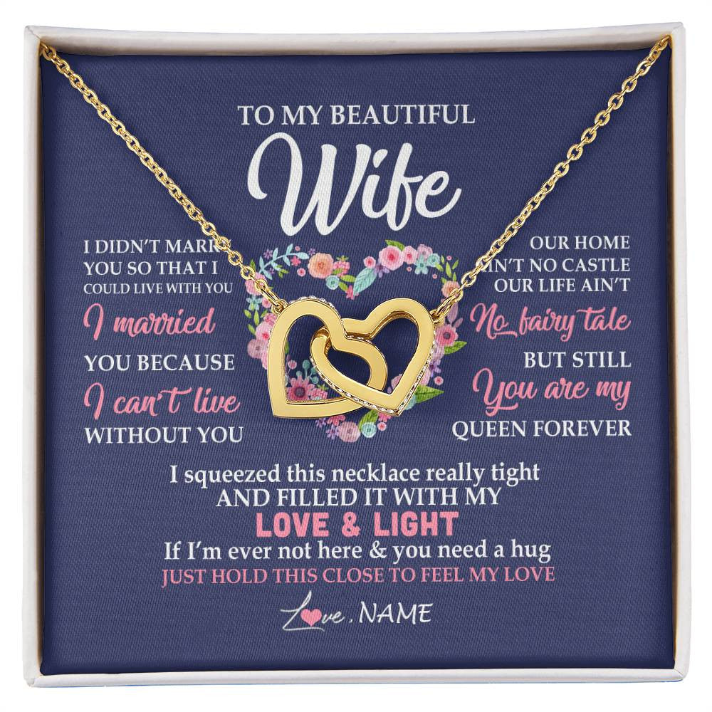 Personalized To My Beautiful Wife Necklace From Husband Feel My Love Wife Birthday Anniversary Wedding Valentines Christmas Customized Message Card