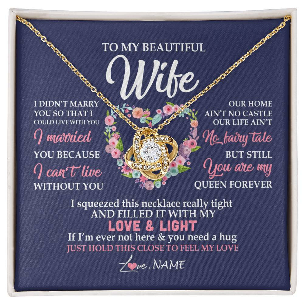 Personalized To My Beautiful Wife Necklace From Husband Feel My Love Wife Birthday Anniversary Wedding Valentines Christmas Customized Message Card