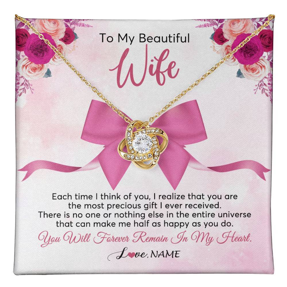 Personalized To My Beautiful Wife Necklace From Husband Forever In My Heart Wife Birthday Anniversary Wedding Valentines Customized Gift Box Message Card