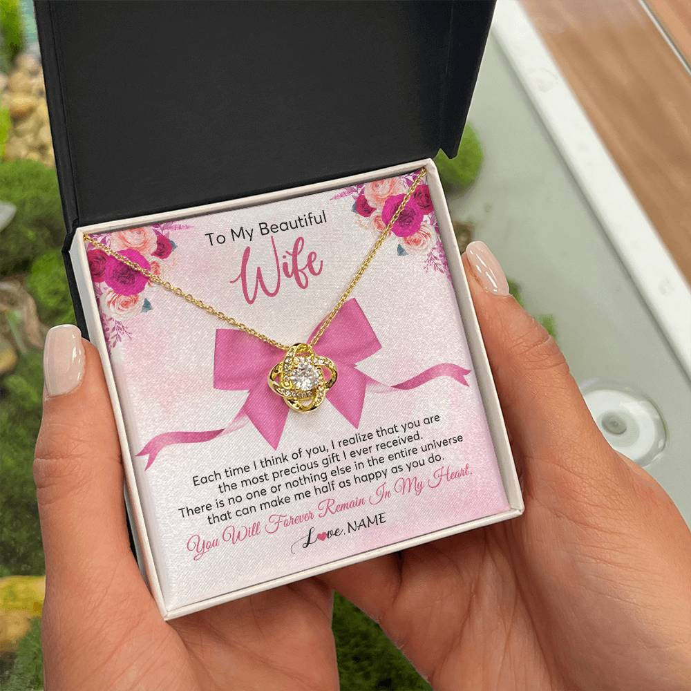 Personalized To My Beautiful Wife Necklace From Husband Forever In My Heart Wife Birthday Anniversary Wedding Valentines Customized Gift Box Message Card