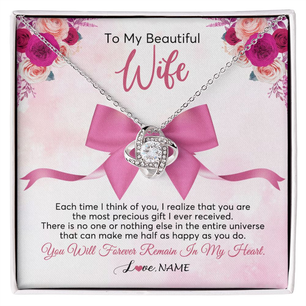 Personalized To My Beautiful Wife Necklace From Husband Forever In My Heart Wife Birthday Anniversary Wedding Valentines Customized Gift Box Message Card