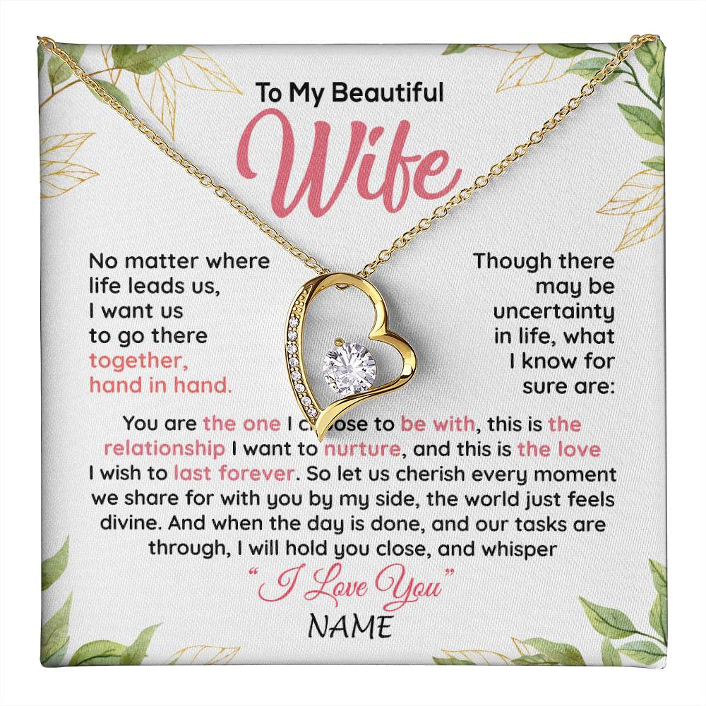 Personalized To My Beautiful Wife Necklace From Husband Hand In Hand Wife Birthday Anniversary Valentines Christmas Customized Gift Box Message Card