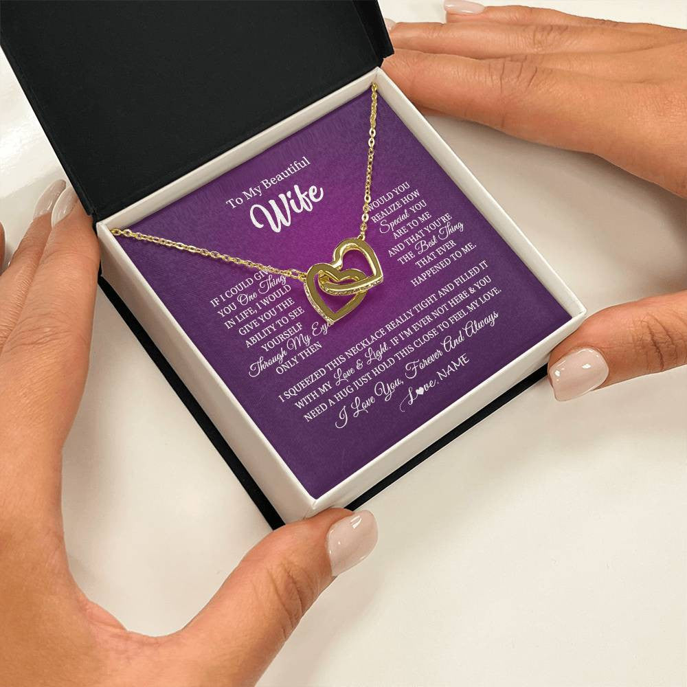 Personalized To My Beautiful Wife Necklace From Husband I Love You Wife Birthday Anniversary Valentines Christmas Jewelry Customized Gift Box Message Card