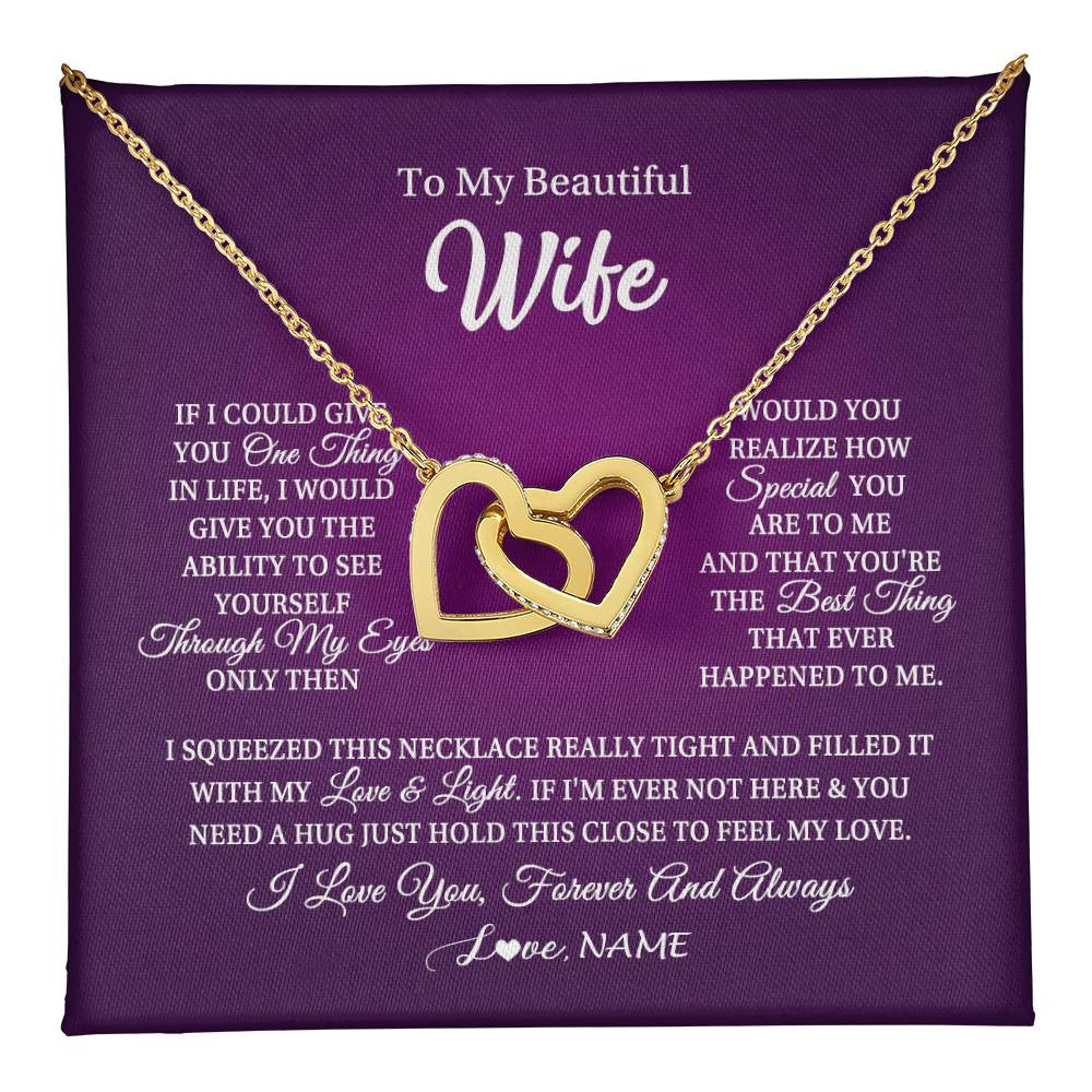 Personalized To My Beautiful Wife Necklace From Husband I Love You Wife Birthday Anniversary Valentines Christmas Jewelry Customized Gift Box Message Card