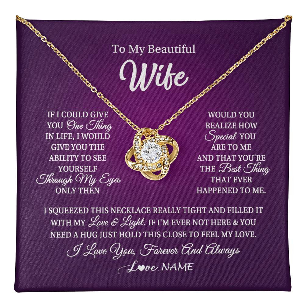 Personalized To My Beautiful Wife Necklace From Husband I Love You Wife Birthday Anniversary Valentines Christmas Jewelry Customized Gift Box Message Card