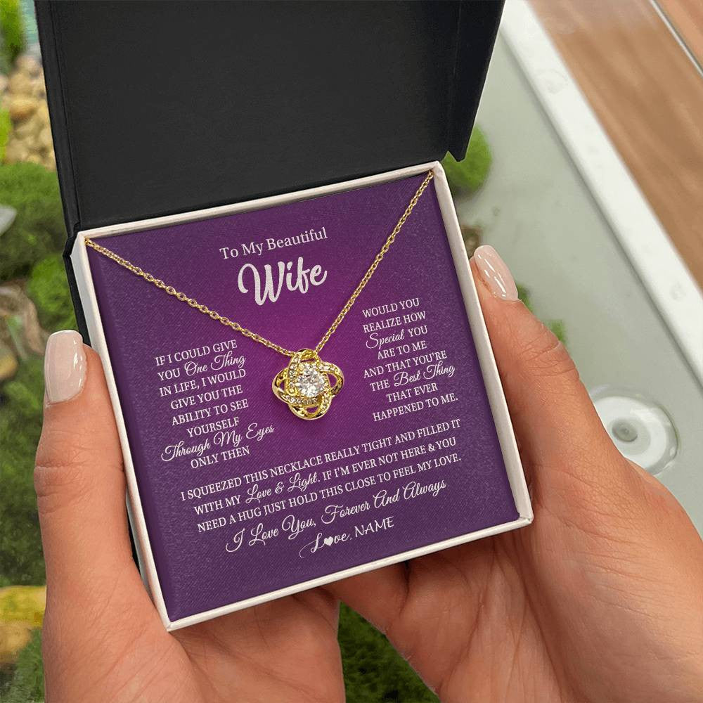Personalized To My Beautiful Wife Necklace From Husband I Love You Wife Birthday Anniversary Valentines Christmas Jewelry Customized Gift Box Message Card