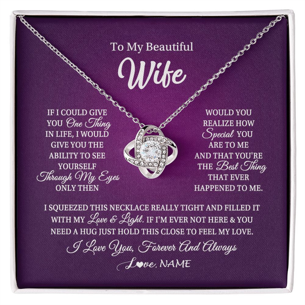 Personalized To My Beautiful Wife Necklace From Husband I Love You Wife Birthday Anniversary Valentines Christmas Jewelry Customized Gift Box Message Card
