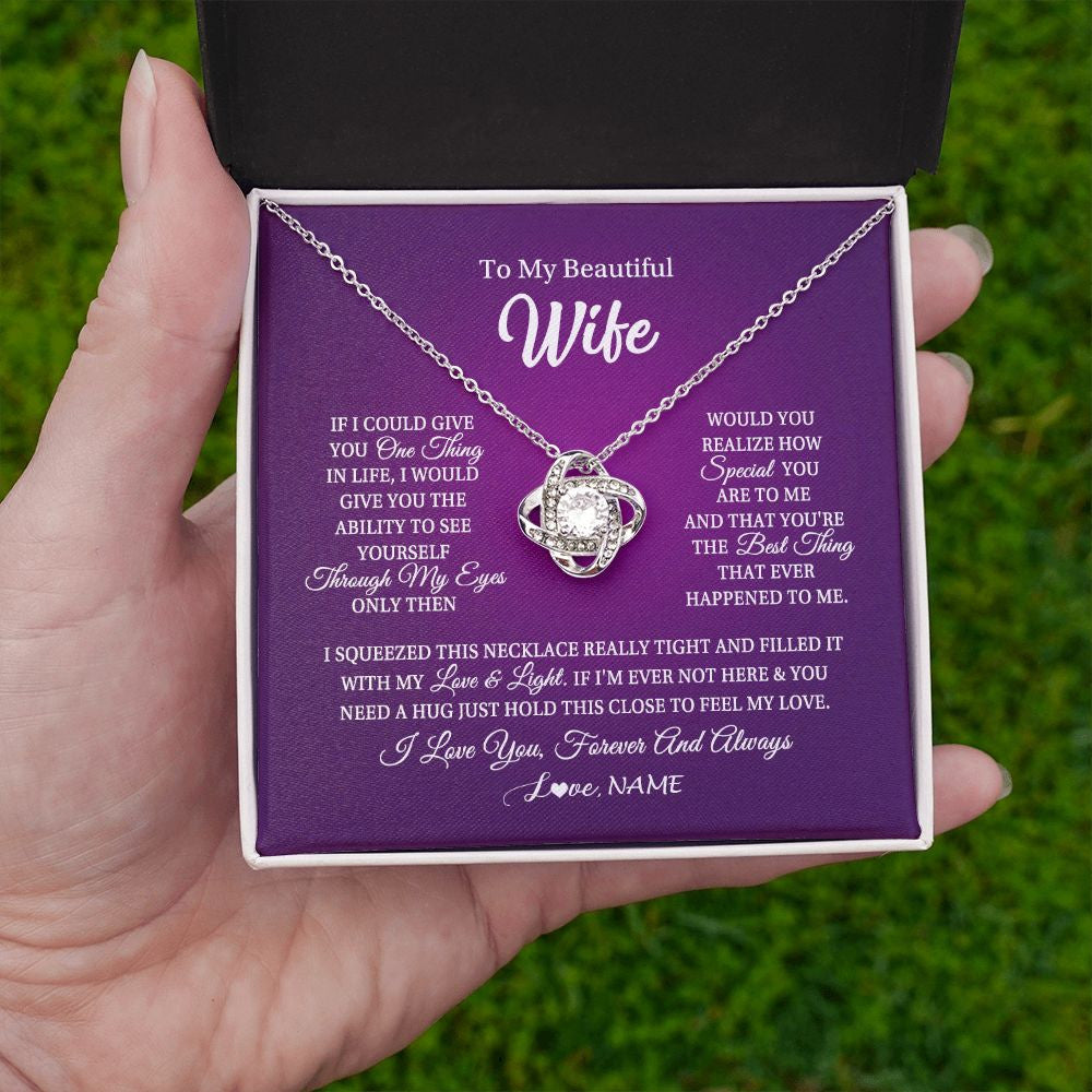 Personalized To My Beautiful Wife Necklace From Husband I Love You Wife Birthday Anniversary Valentines Christmas Jewelry Customized Gift Box Message Card