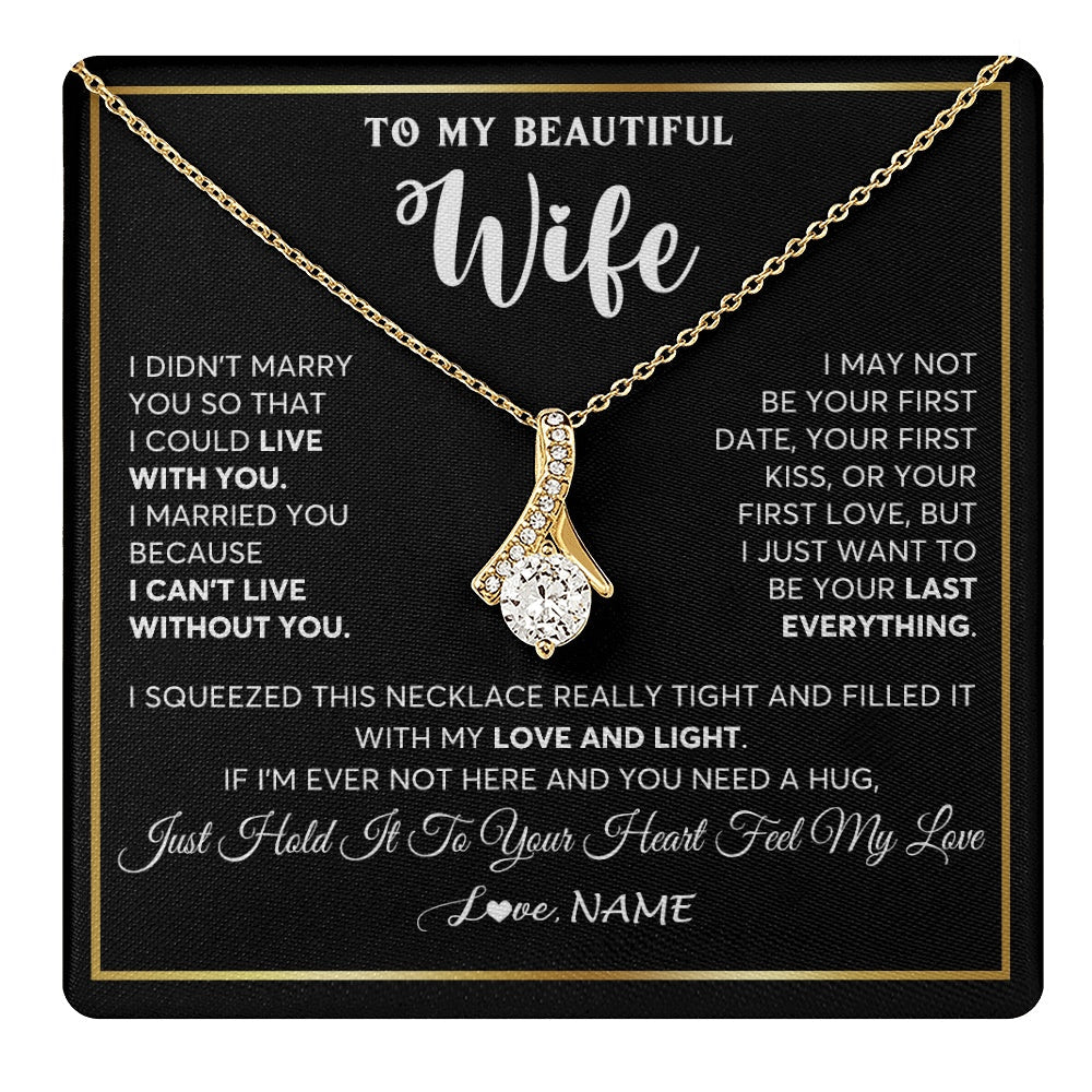 Personalized To My Beautiful Wife Necklace From Husband I Love You Wife Birthday Gifts Anniversary Valentines Christmas Customized Gift Box Message Card