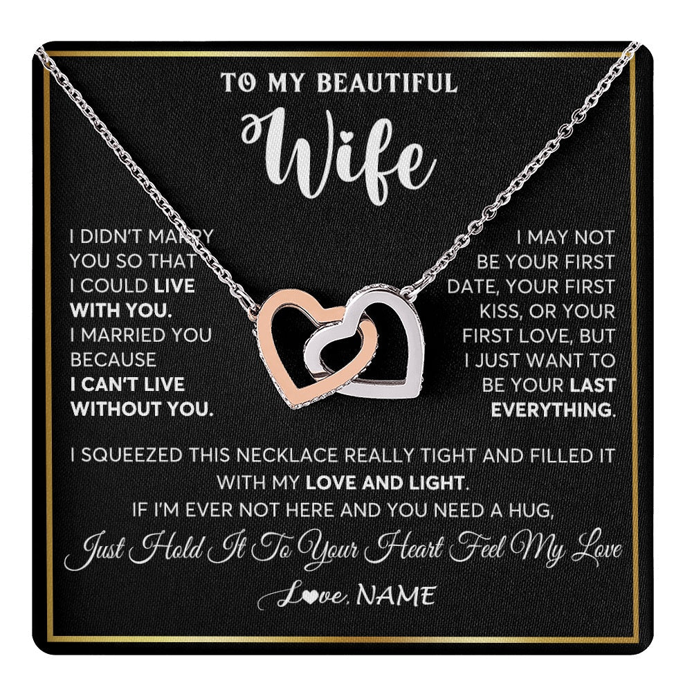 Personalized To My Beautiful Wife Necklace From Husband I Love You Wife Birthday Gifts Anniversary Valentines Christmas Customized Gift Box Message Card