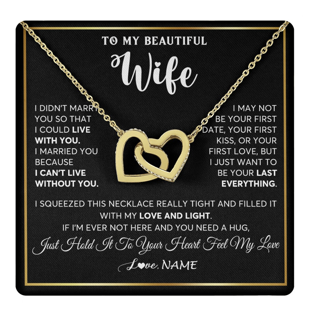 Personalized To My Beautiful Wife Necklace From Husband I Love You Wife Birthday Gifts Anniversary Valentines Christmas Customized Gift Box Message Card