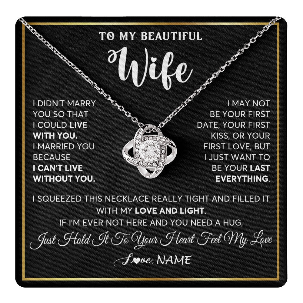 Personalized To My Beautiful Wife Necklace From Husband I Love You Wife Birthday Gifts Anniversary Valentines Christmas Customized Gift Box Message Card