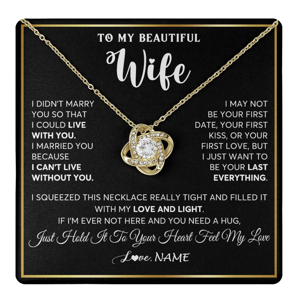 Personalized To My Beautiful Wife Necklace From Husband I Love You Wife Birthday Gifts Anniversary Valentines Christmas Customized Gift Box Message Card