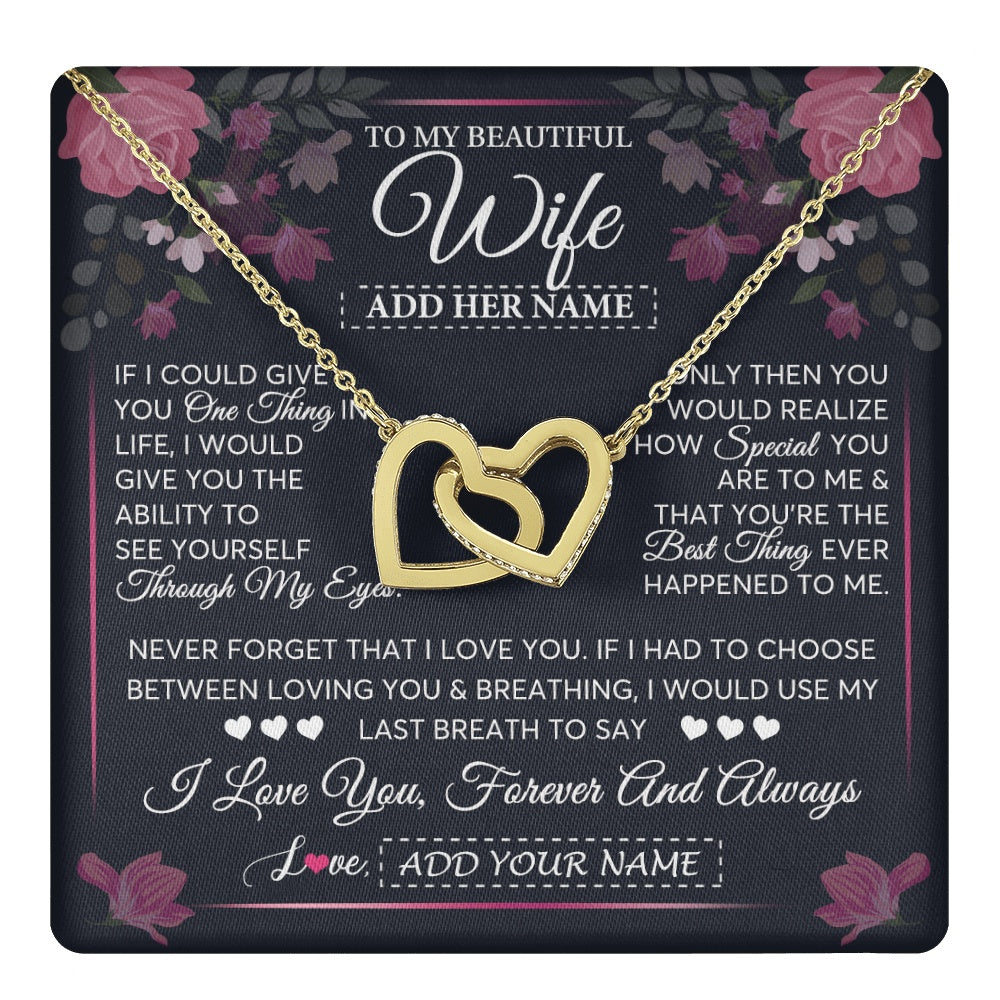 Personalized To My Beautiful Wife Necklace From Husband I Love You Wife Gifts Romantic Valentines Birthday For Her Christmas Custom Gift Box Message Card