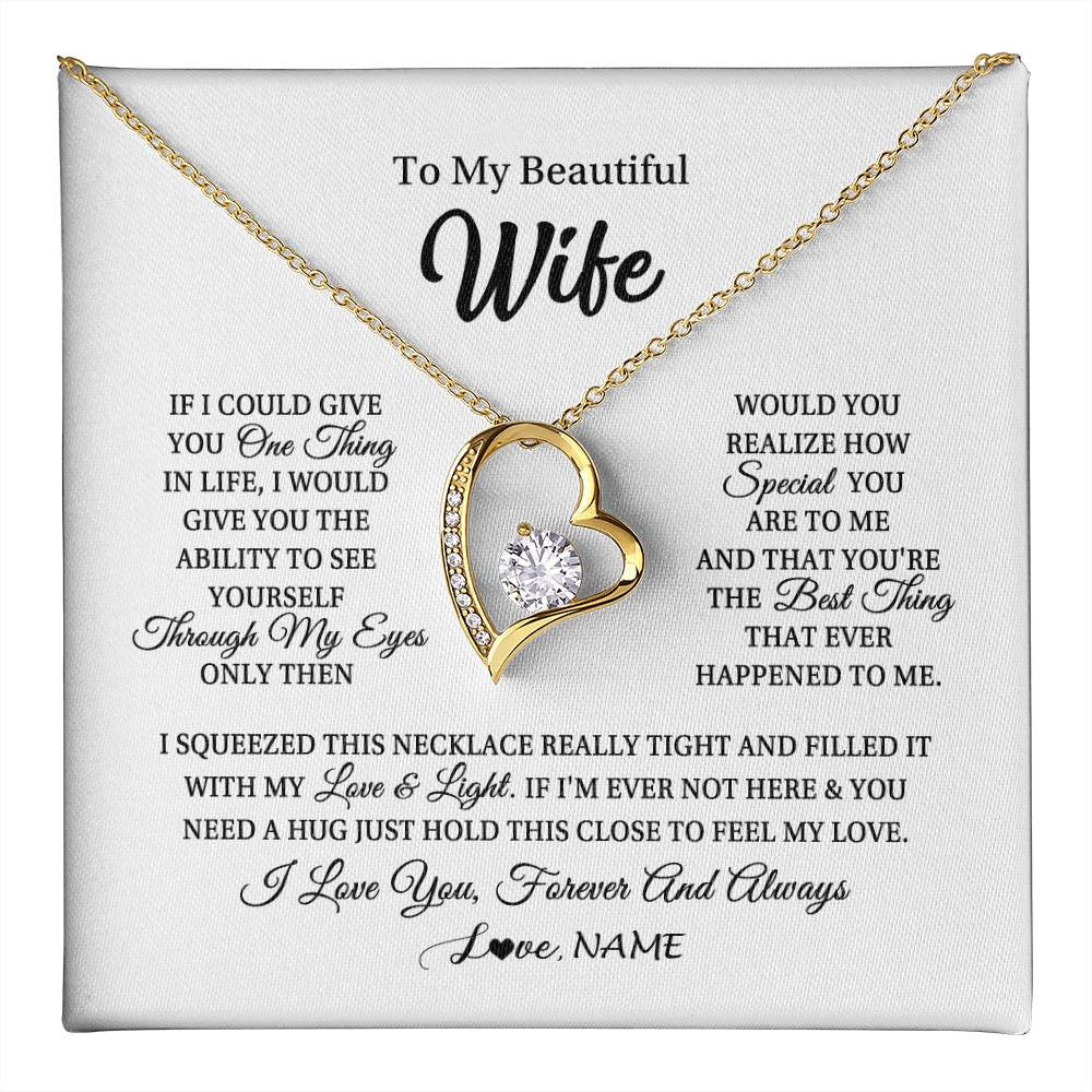 Personalized To My Beautiful Wife Necklace From Husband If I Could Give You Wife Birthday Anniversary Wedding Day Christmas Customized Gift Box Message Card