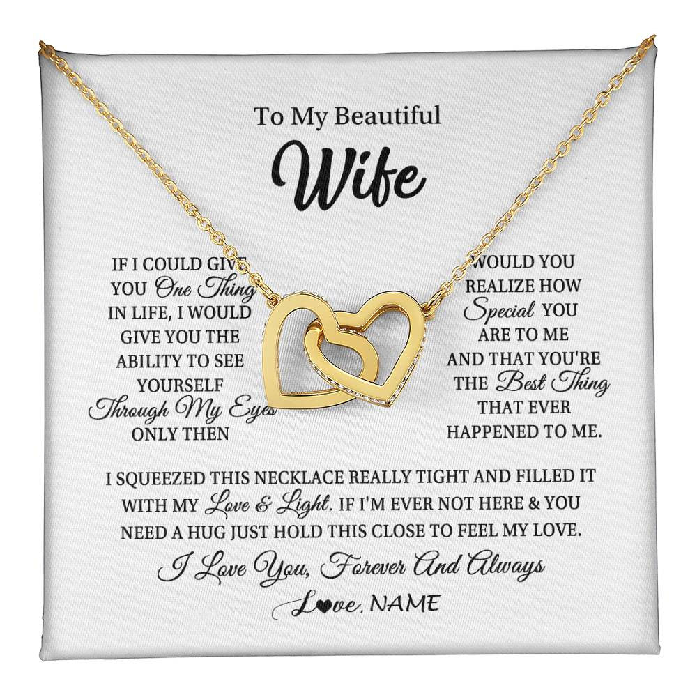 Personalized To My Beautiful Wife Necklace From Husband If I Could Give You Wife Birthday Anniversary Wedding Day Christmas Customized Gift Box Message Card