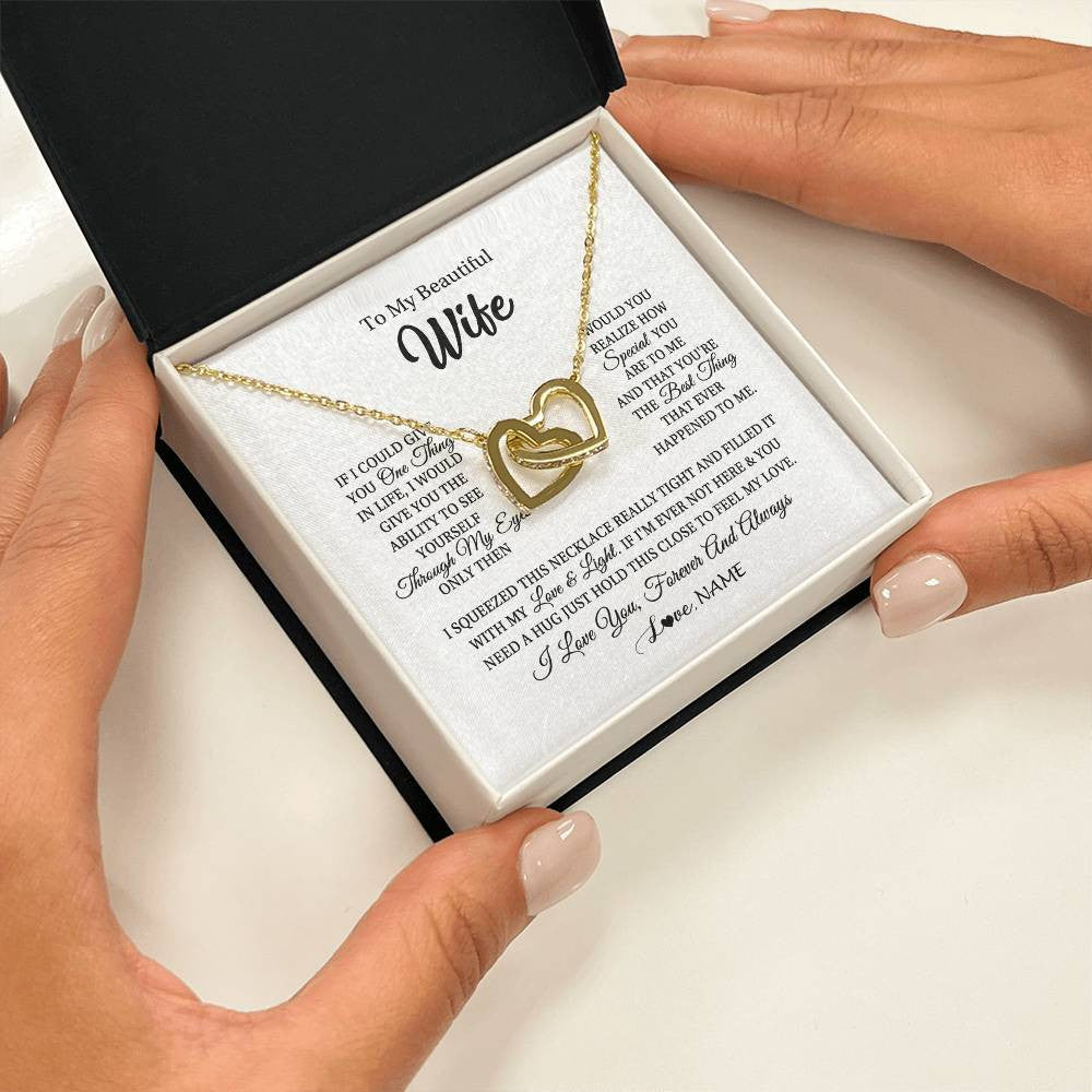 Personalized To My Beautiful Wife Necklace From Husband If I Could Give You Wife Birthday Anniversary Wedding Day Christmas Customized Gift Box Message Card