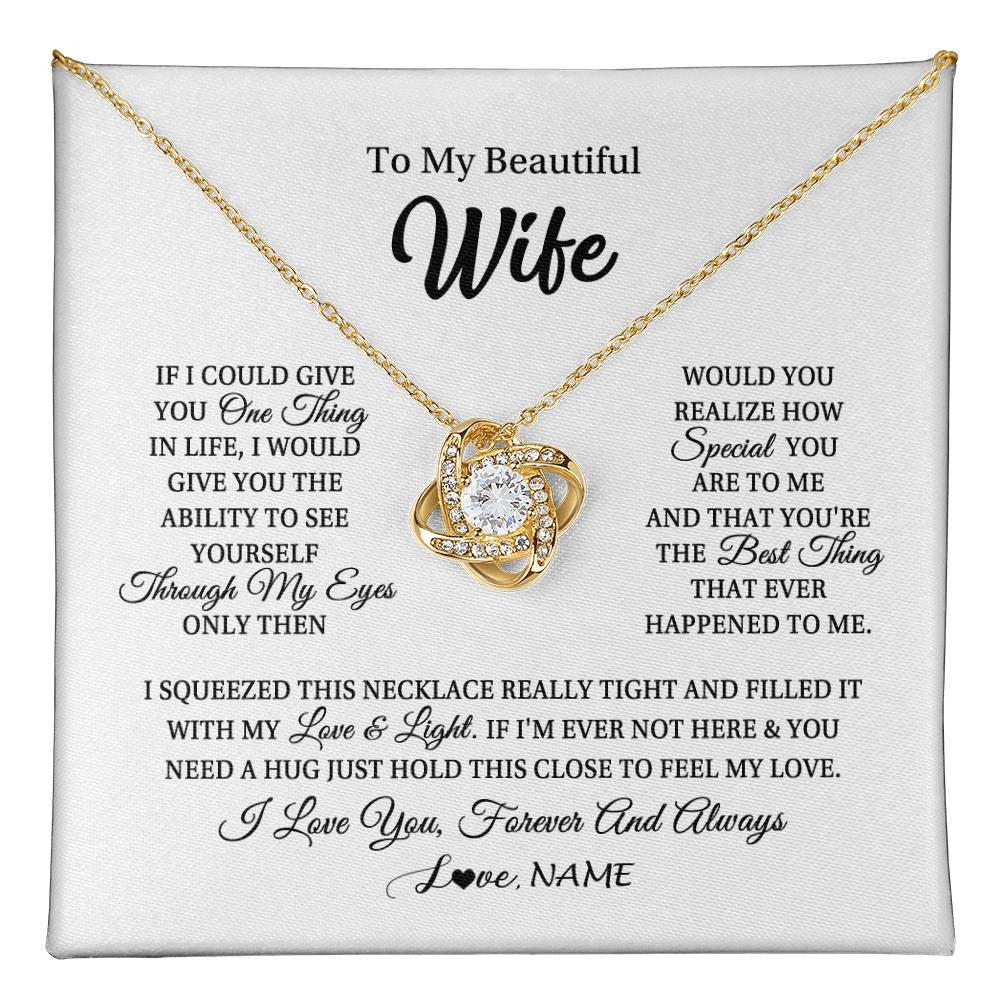 Personalized To My Beautiful Wife Necklace From Husband If I Could Give You Wife Birthday Anniversary Wedding Day Christmas Customized Gift Box Message Card