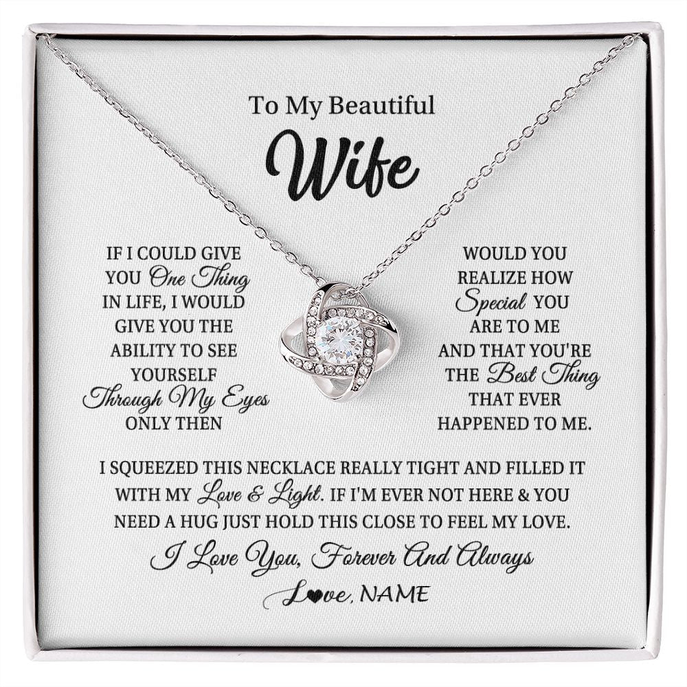 Personalized To My Beautiful Wife Necklace From Husband If I Could Give You Wife Birthday Anniversary Wedding Day Christmas Customized Gift Box Message Card