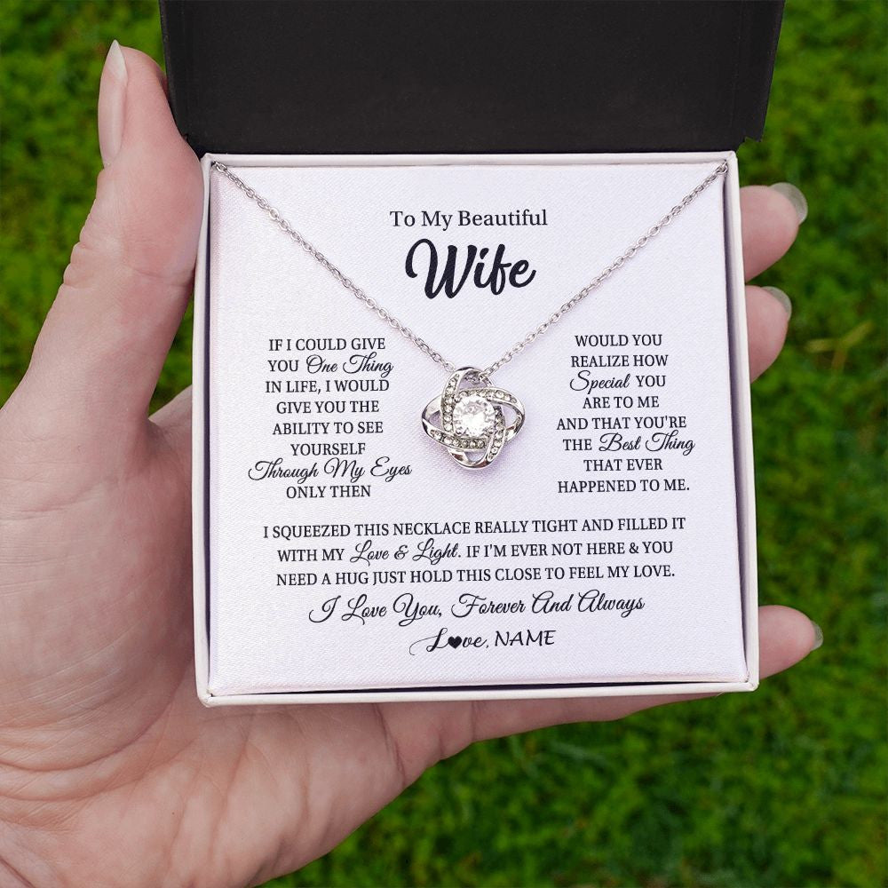 Personalized To My Beautiful Wife Necklace From Husband If I Could Give You Wife Birthday Anniversary Wedding Day Christmas Customized Gift Box Message Card