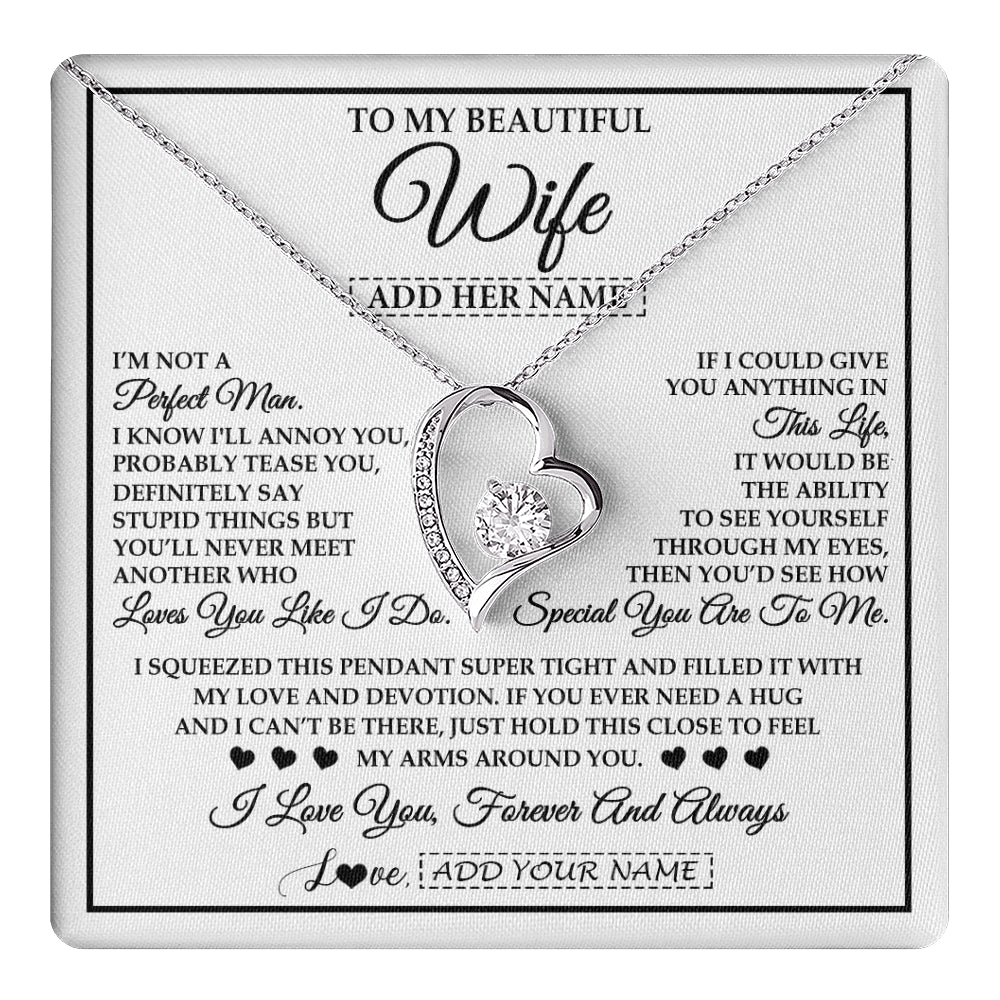 Personalized To My Beautiful Wife Necklace From Husband Love You Like I Do Promise Wife Romantic Birthday Anniversary For Her Christmas Gift Box Message Card