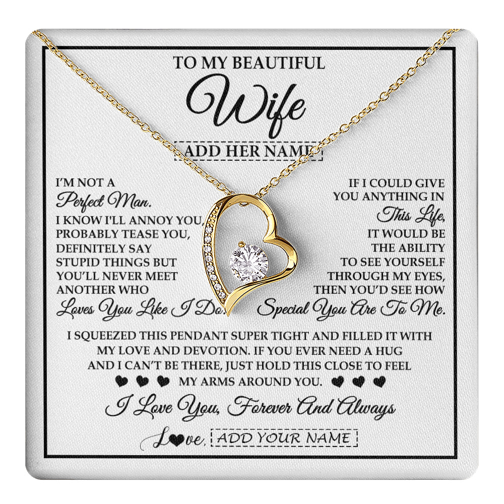 Personalized To My Beautiful Wife Necklace From Husband Love You Like I Do Promise Wife Romantic Birthday Anniversary For Her Christmas Gift Box Message Card