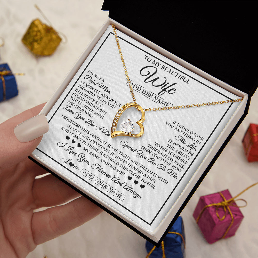 Personalized To My Beautiful Wife Necklace From Husband Love You Like I Do Promise Wife Romantic Birthday Anniversary For Her Christmas Gift Box Message Card