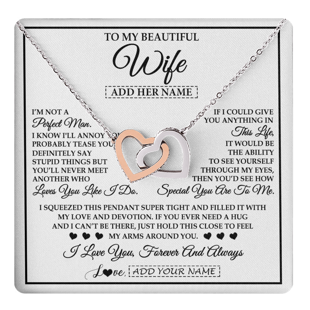 Personalized To My Beautiful Wife Necklace From Husband Love You Like I Do Promise Wife Romantic Birthday Anniversary For Her Christmas Gift Box Message Card