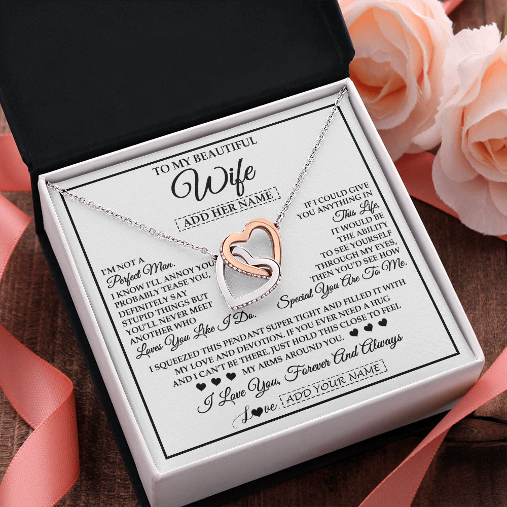 Personalized To My Beautiful Wife Necklace From Husband Love You Like I Do Promise Wife Romantic Birthday Anniversary For Her Christmas Gift Box Message Card