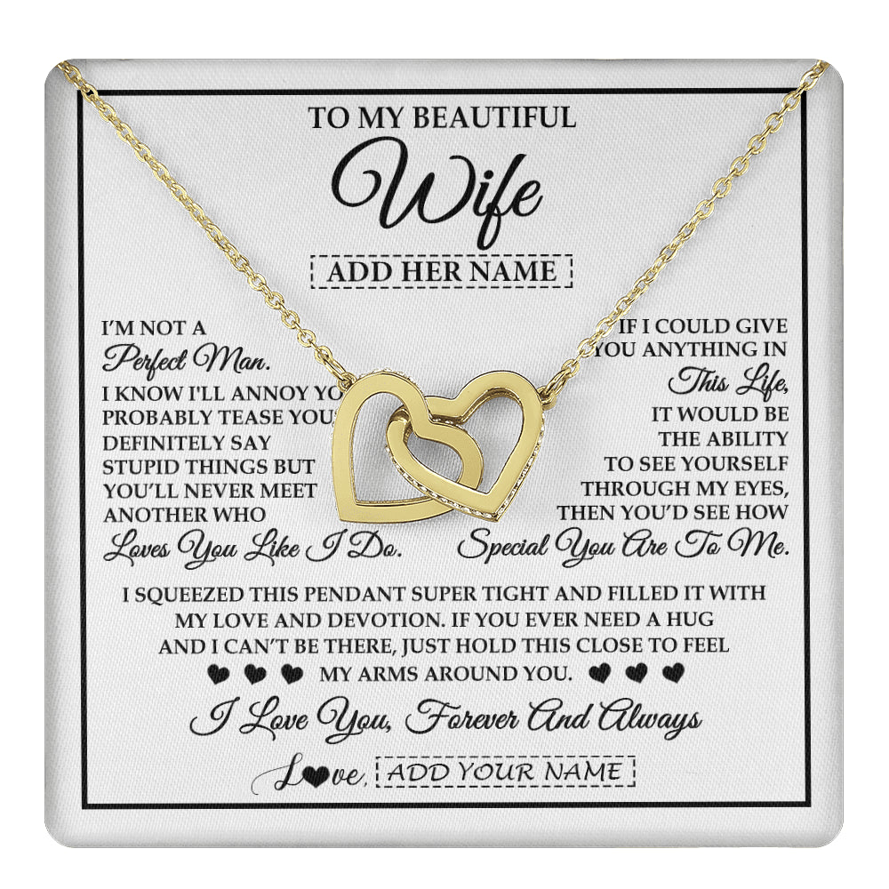 Personalized To My Beautiful Wife Necklace From Husband Love You Like I Do Promise Wife Romantic Birthday Anniversary For Her Christmas Gift Box Message Card