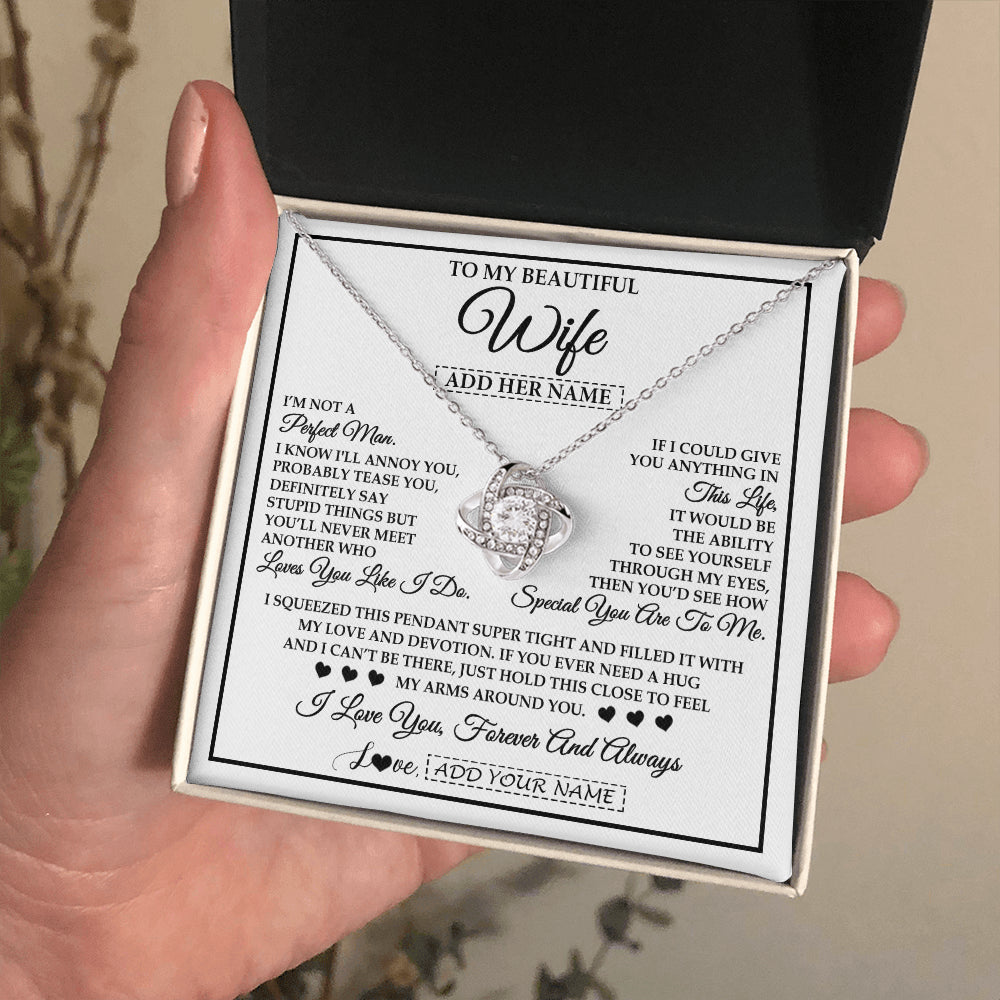 Personalized To My Beautiful Wife Necklace From Husband Love You Like I Do Promise Wife Romantic Birthday Anniversary For Her Christmas Gift Box Message Card