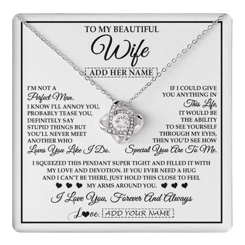 Personalized To My Beautiful Wife Necklace From Husband Love You Like I Do Promise Wife Romantic Birthday Anniversary For Her Christmas Gift Box Message Card
