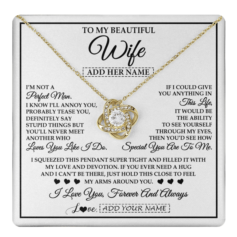Personalized To My Beautiful Wife Necklace From Husband Love You Like I Do Promise Wife Romantic Birthday Anniversary For Her Christmas Gift Box Message Card