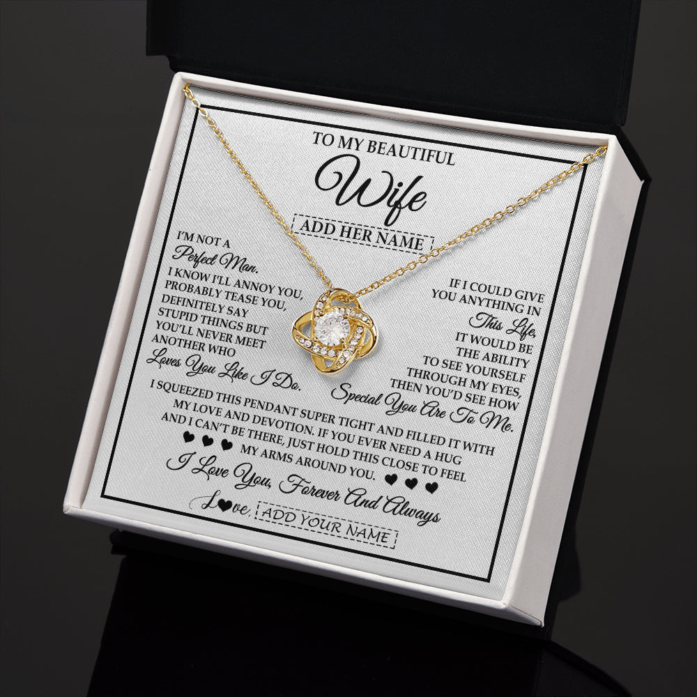 Personalized To My Beautiful Wife Necklace From Husband Love You Like I Do Promise Wife Romantic Birthday Anniversary For Her Christmas Gift Box Message Card