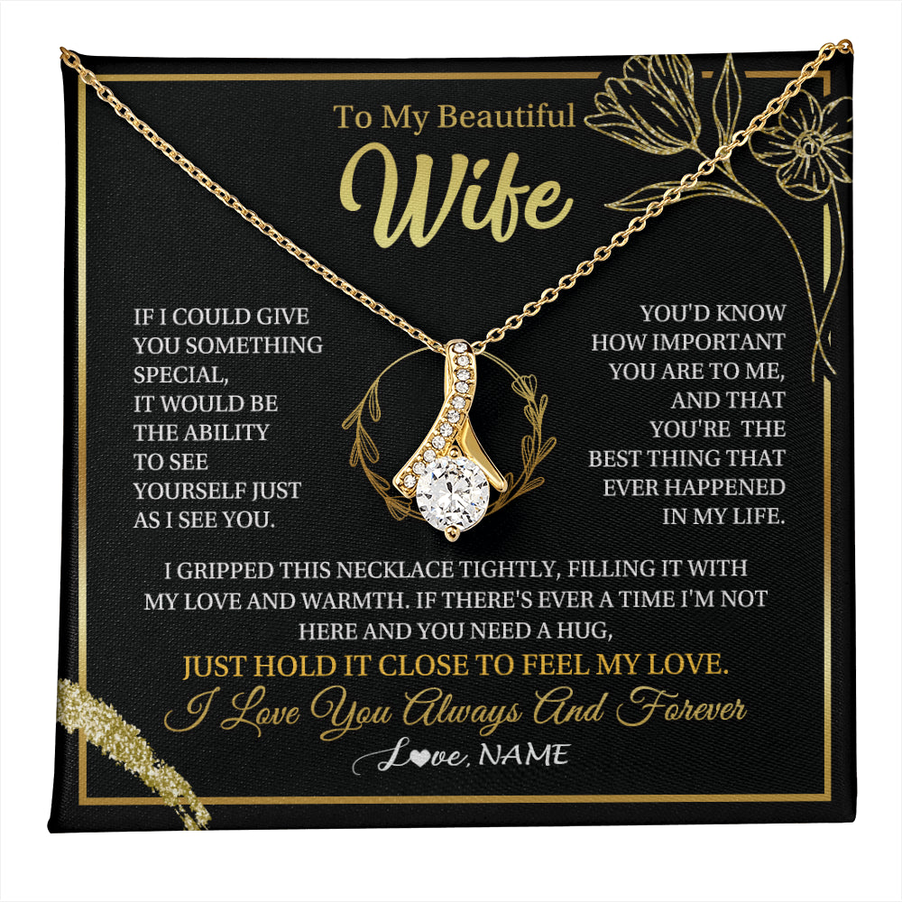 Personalized To My Beautiful Wife Necklace From Husband My Love Wife Birthday Romantic Unique Anniversary Wedding Christmas Customized Gift Box Message Card