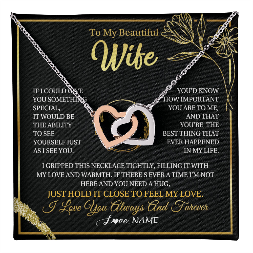 Personalized To My Beautiful Wife Necklace From Husband My Love Wife Birthday Romantic Unique Anniversary Wedding Christmas Customized Gift Box Message Card
