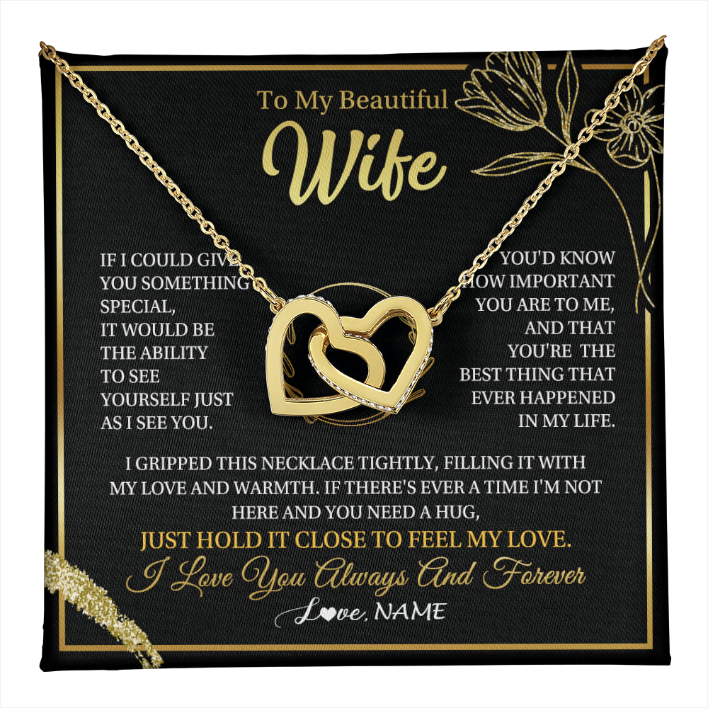 Personalized To My Beautiful Wife Necklace From Husband My Love Wife Birthday Romantic Unique Anniversary Wedding Christmas Customized Gift Box Message Card