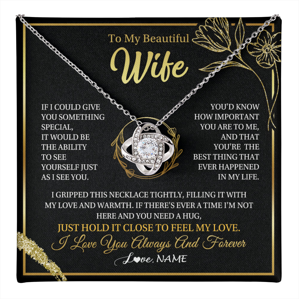 Personalized To My Beautiful Wife Necklace From Husband My Love Wife Birthday Romantic Unique Anniversary Wedding Christmas Customized Gift Box Message Card