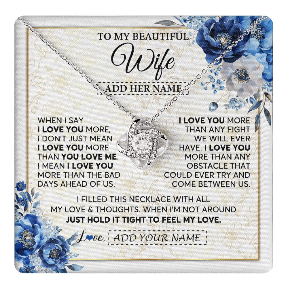 Personalized To My Beautiful Wife Necklace From Husband When I Say Wife Gifts Romantic Birthday Valentines For Her Christmas Custom Gift Box Message Card