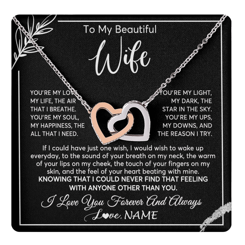 Personalized To My Beautiful Wife Necklace From Husband You're My Love Wife Birthday Anniversary Valentines Christmas Customized Gift Box Message Card