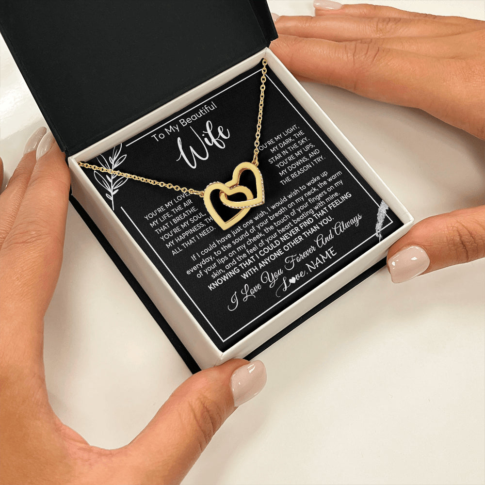 Personalized To My Beautiful Wife Necklace From Husband You're My Love Wife Birthday Anniversary Valentines Christmas Customized Gift Box Message Card