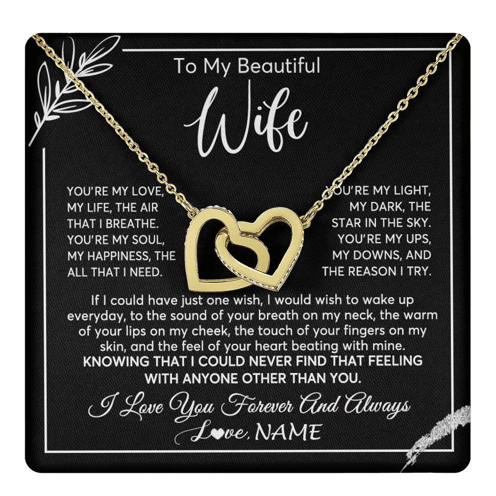 Personalized To My Beautiful Wife Necklace From Husband You're My Love Wife Birthday Anniversary Valentines Christmas Customized Gift Box Message Card
