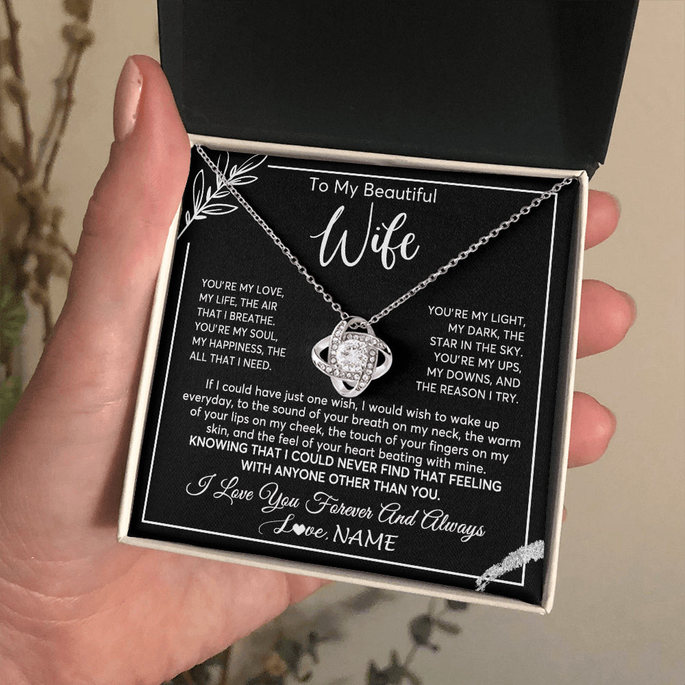 Personalized To My Beautiful Wife Necklace From Husband You're My Love Wife Birthday Anniversary Valentines Christmas Customized Gift Box Message Card